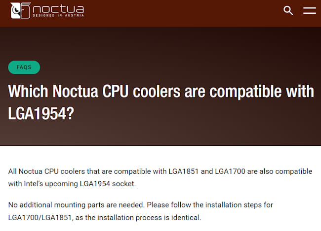 سازگاری فن سی‌پی‌یو LGA1851 با LGA1954