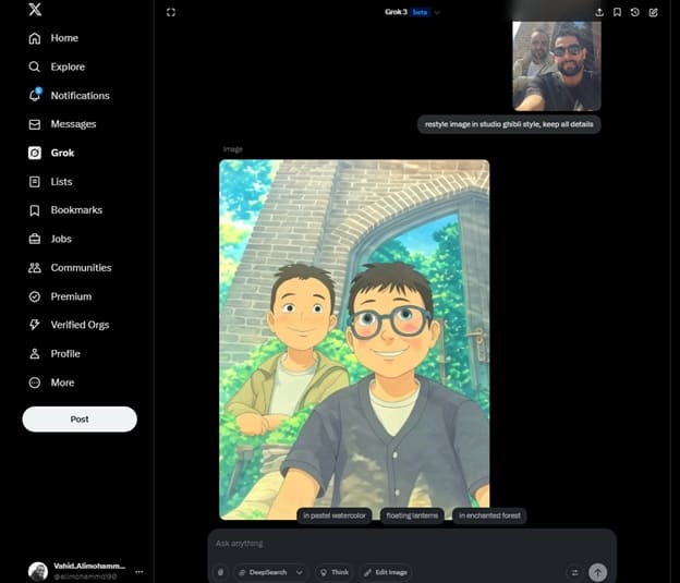 ساخت انیمه با هوش مصنوعی گروک
