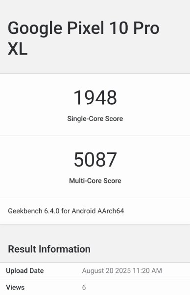 بنچمارک تراشه تنسور G5