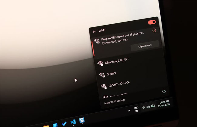 به SSID با فرکانس ۵ گیگاهرتز متصل شوید