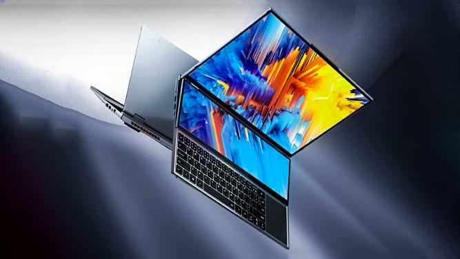 لپ‌تاپ NBook Fly با دو نمایشگر لمسی