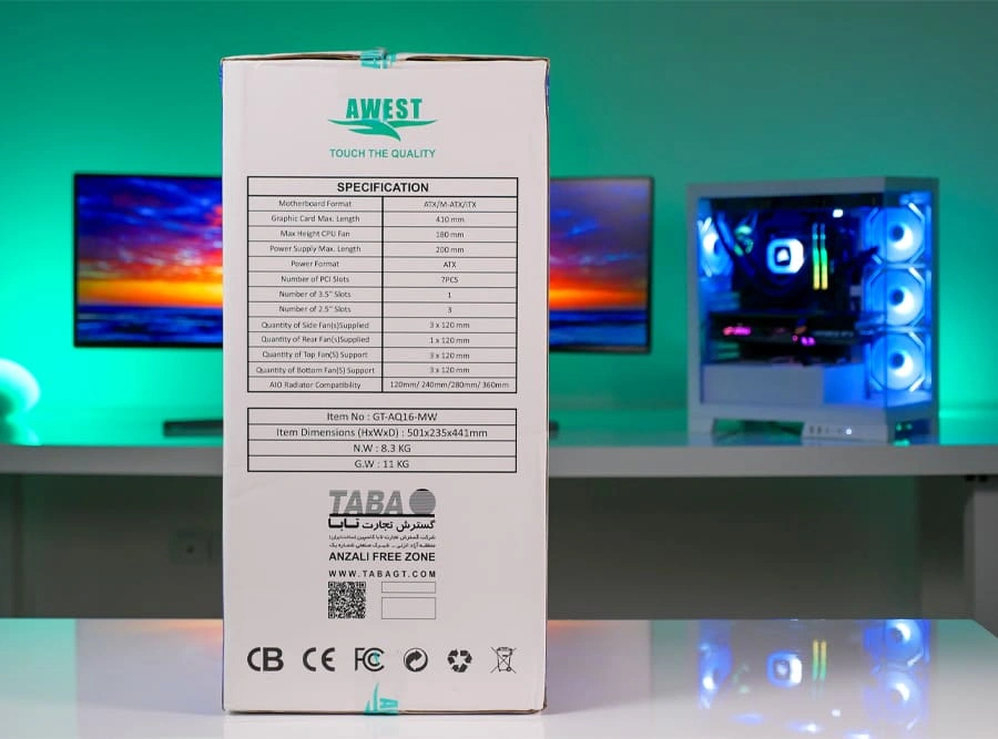 مشخصات فنی کیس گیمینگ اوست GT-AQ16-MB