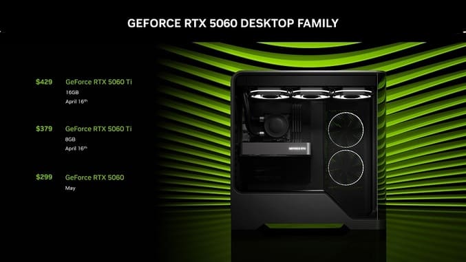 قیمت و تاریخ عرضه کارت‌های RTX 5060