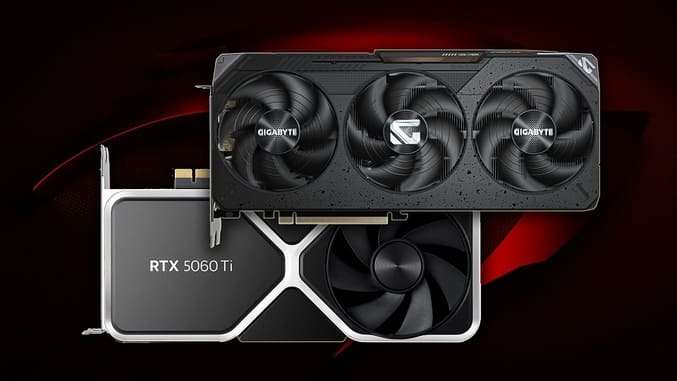 تصویر طراحی احتمالی RX 9060 XT در کنار RTX 5060 Ti