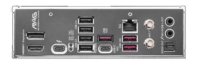 پورت های پشتی مادربرد MSI MAG B860M MORTAR WIFI