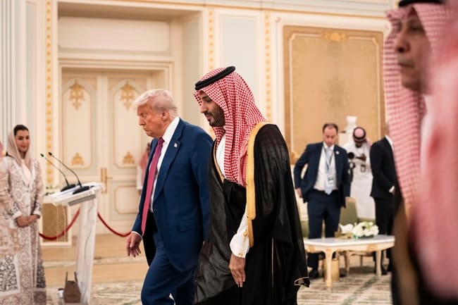 بن سلمان در کنار ترامپ