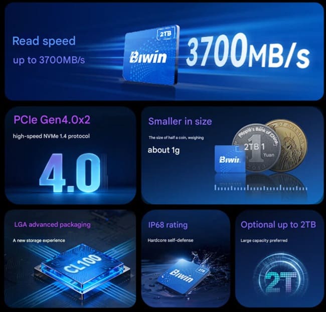 مشخصات Biwin cl100