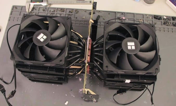 کاهش ۳۵ درجه‌ای دمای RTX 2060 با نصب دو خنک‌کننده پردازنده 