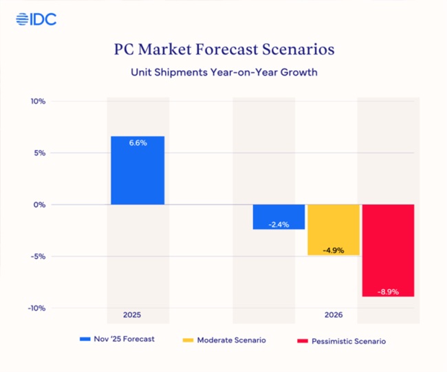 نمودار پیش بینی تغییرات بازار  PC