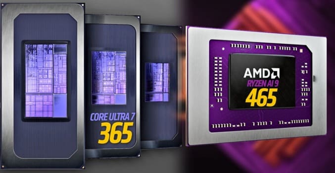 بنچمارک لو رفته از پردازنده‌های جدید اینتل Core Ultra 7 365 و AMD Ryzen AI 9 465
