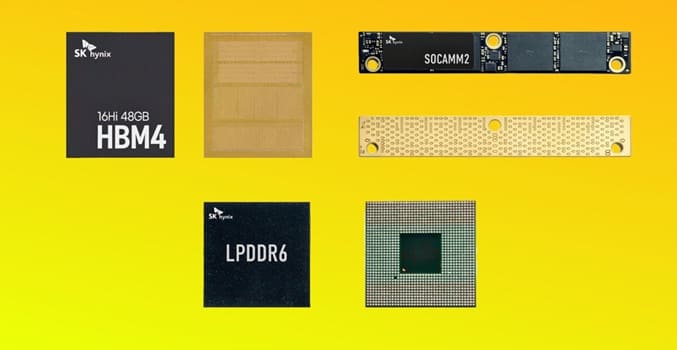رونمایی SK Hynix از حافظه ۴۸ گیگابایتی HBM4 و LPDDR6 در CES 2026