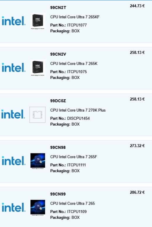 لیست قیمت Core Ultra Plus