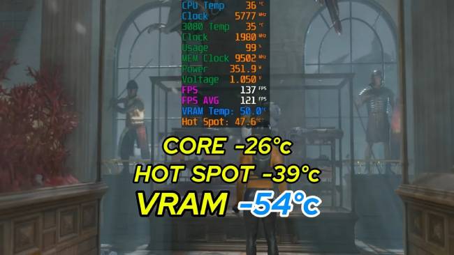 نتایج نصب واترکولر روی کارت گرافیک RTX 3080