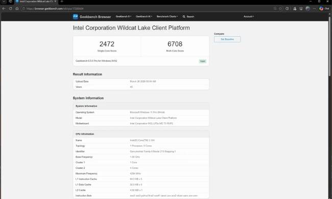 بنچمارک پردازنده Core 3 304 اینتل