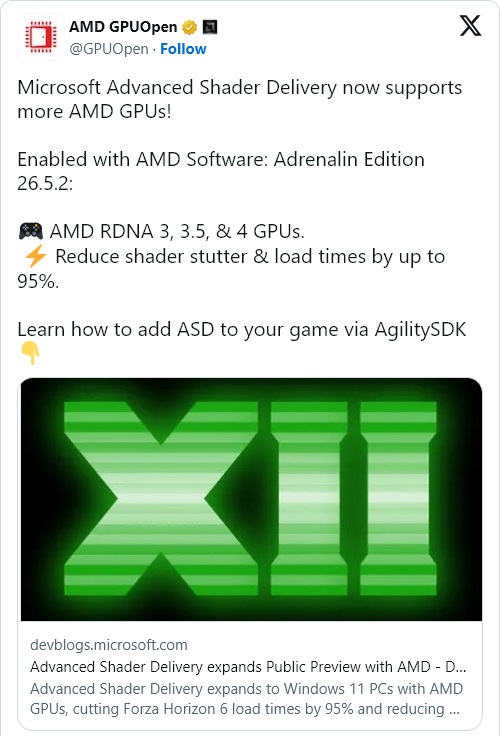 پست AMD درباره ASD