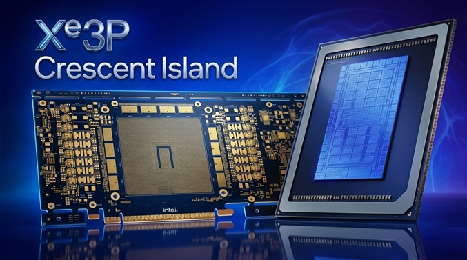 مدار PCB فاش شده کارت گرافیک هوش مصنوعی اینتل Crescent Island با معماری Xe3P و ۲۰ جایگاه حافظه