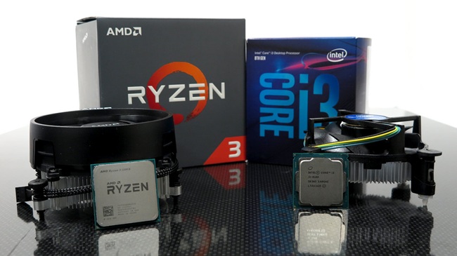 پرازنده Ryzen 3 در کنار پردازنده Core i3