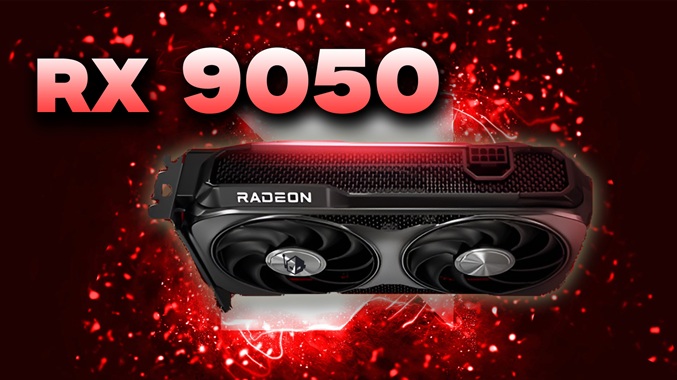 رندر گرافیکی کارت گرافیک دسکتاپ AMD Radeon RX 9050 با حافظه ۸ گیگابایت و معماری Navi 44