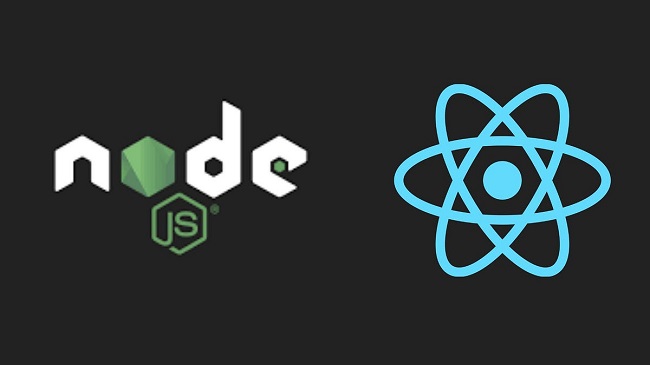 لوگوی React و Nodejs