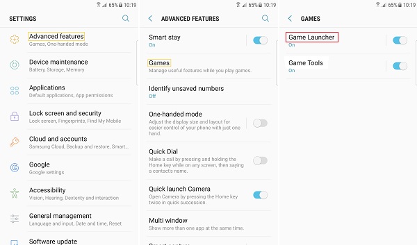 اپلیکیشن Game Launcher سامسونگ