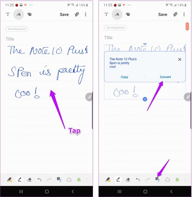 قابلیت های قلم اس پن - قابلیت تبدیل عکس به متن S Pen