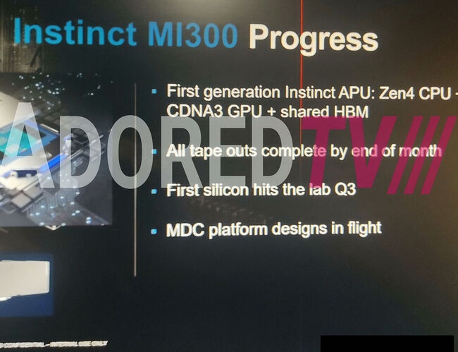 اسلاید لو رفته از شتاب دهنده دیتاسنتر MI300